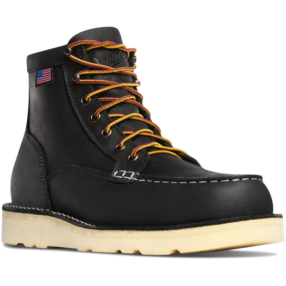 Botas De Trabajo Danner Hombre Mexico - Bull Run Moc Toe 6 Steel Toe Negros - TLKNH0187